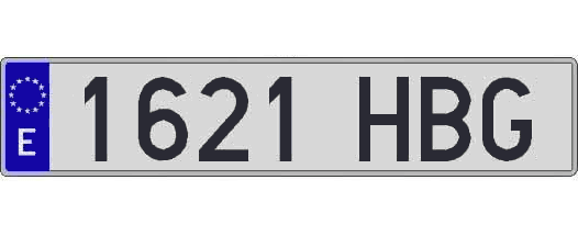 1621HBG matricula larga
