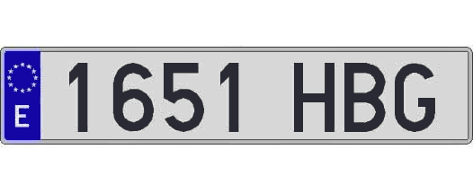 1651HBG matricula larga