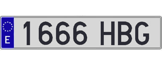 1666HBG matricula larga