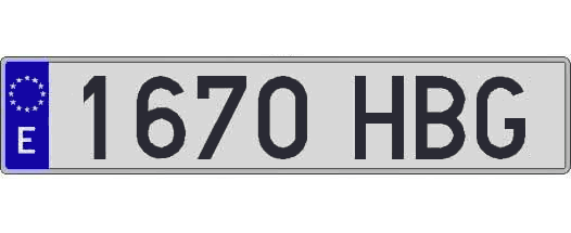 1670HBG matricula larga