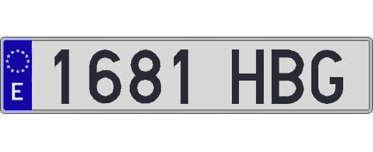 1681HBG matricula larga