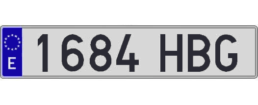 1684HBG matricula larga