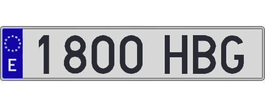 1800HBG matricula larga