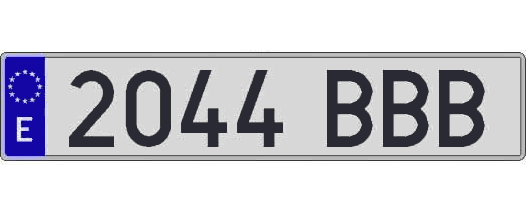 2044BBB matricula larga