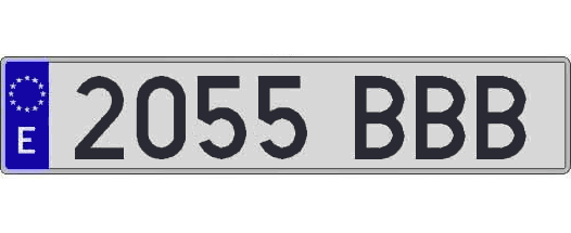 2055BBB matricula larga