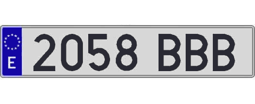 2058BBB matricula larga