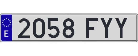 2058FYY matricula larga