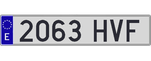 2063HVF matricula larga