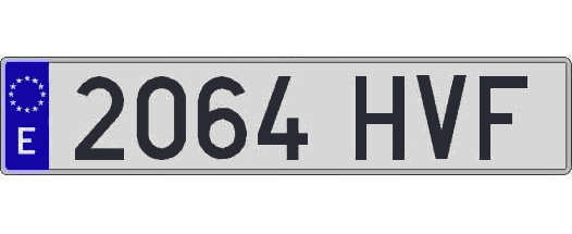 2064HVF matricula larga