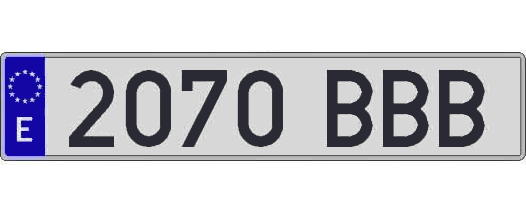 2070BBB matricula larga