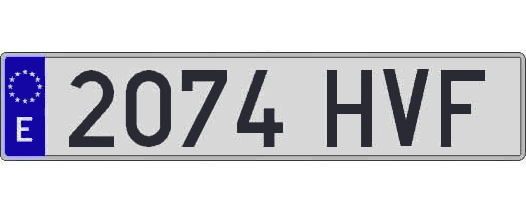 2074HVF matricula larga