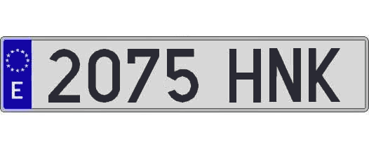 2075HNK matricula larga