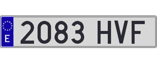 2083HVF matricula larga
