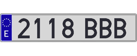 2118BBB matricula larga