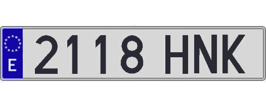 2118HNK matricula larga