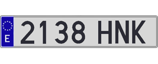 2138HNK matricula larga