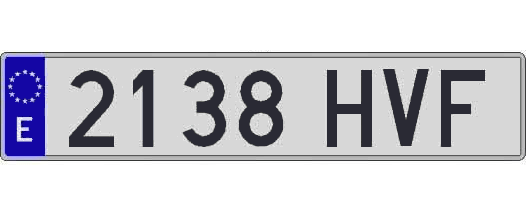 2138HVF matricula larga