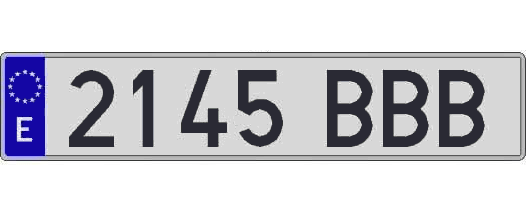 2145BBB matricula larga