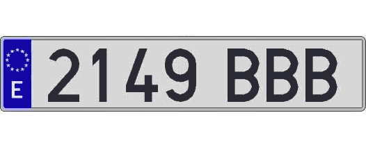 2149BBB matricula larga