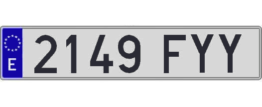 2149FYY matricula larga