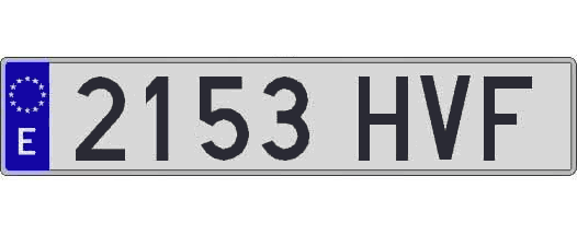 2153HVF matricula larga