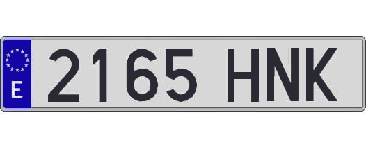 2165HNK matricula larga