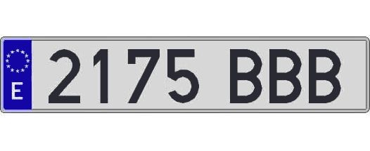 2175BBB matricula larga