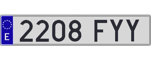 2208FYY matricula larga