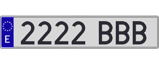 2222BBB matricula larga