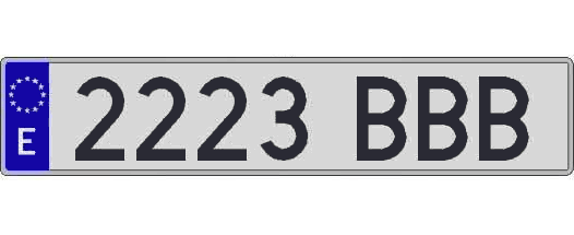 2223BBB matricula larga