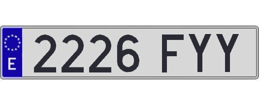 2226FYY matricula larga