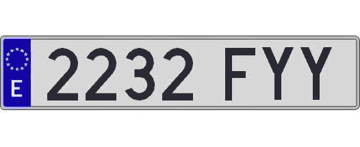 2232FYY matricula larga