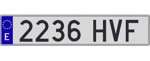 2236HVF matricula larga