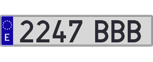 2247BBB matricula larga