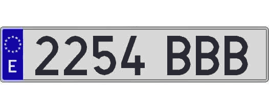 2254BBB matricula larga