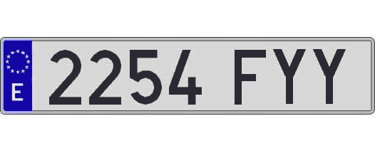 2254FYY matricula larga