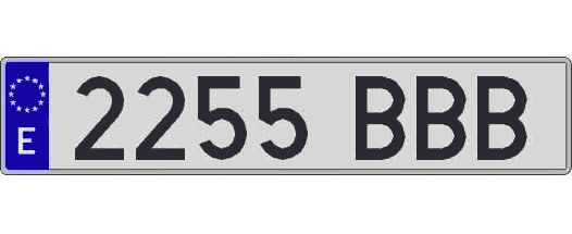 2255BBB matricula larga
