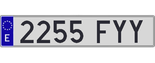 2255FYY matricula larga