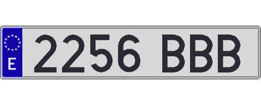 2256BBB matricula larga
