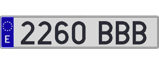 2260BBB matricula larga