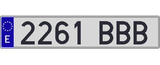 2261BBB matricula larga