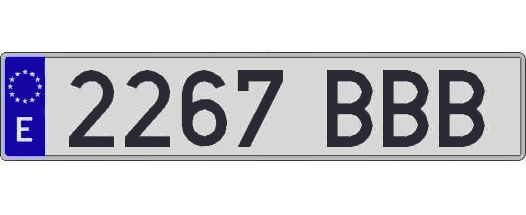 2267BBB matricula larga