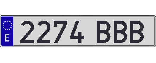 2274BBB matricula larga