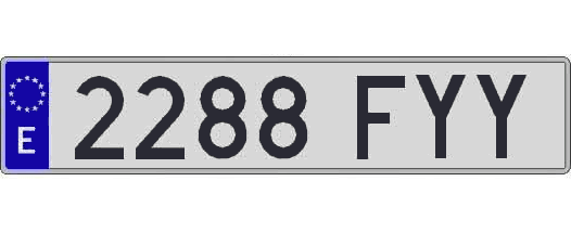 2288FYY matricula larga