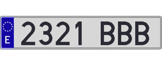 2321BBB matricula larga