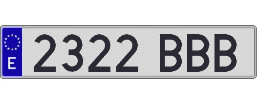 2322BBB matricula larga