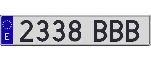 2338BBB matricula larga