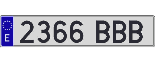 2366BBB matricula larga