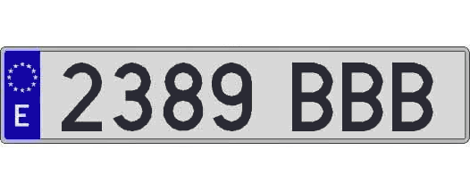 2389BBB matricula larga