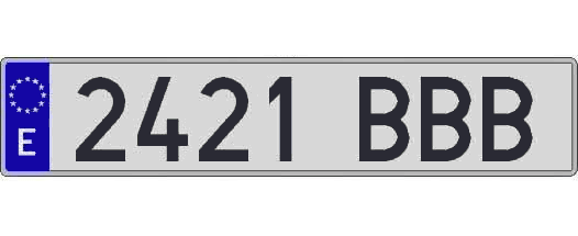 2421BBB matricula larga